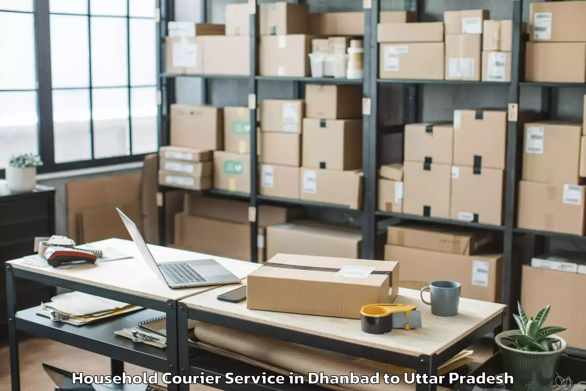 Top Dhanbad to Sikandara Household Courier Available